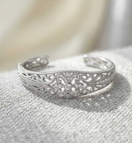 Aurelia Vintage Filigree Cuff Bangle