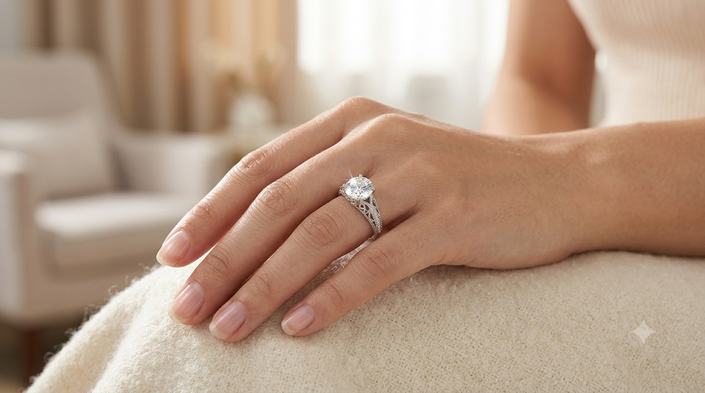 Aurelia Vintage Filigree Solitaire Ring
