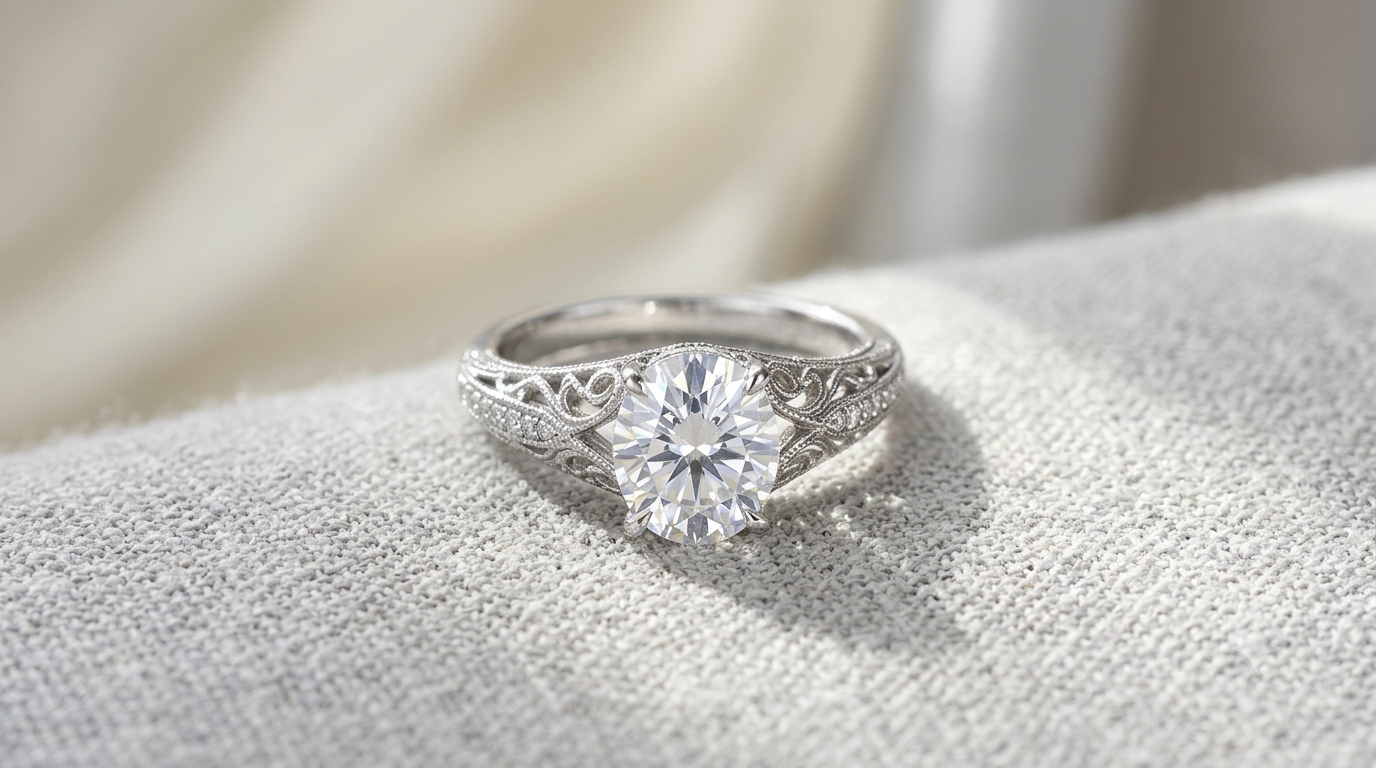 Aurelia Vintage Filigree Solitaire Ring