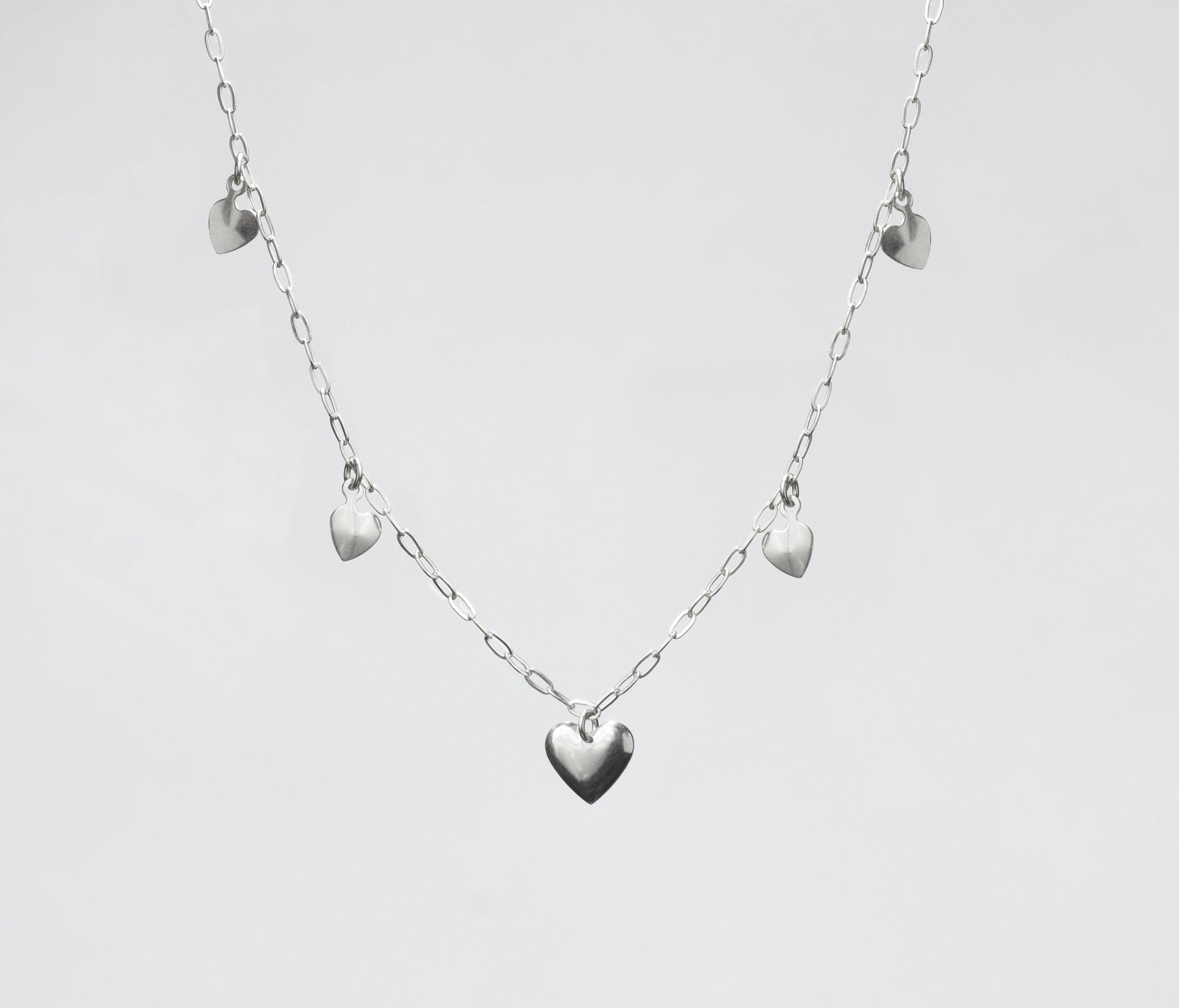Silver heart girls Chain